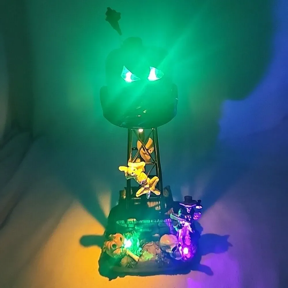 House Pumpkin Water Tower LED Spooky Jack-o'-Lantern Halloween FG Square